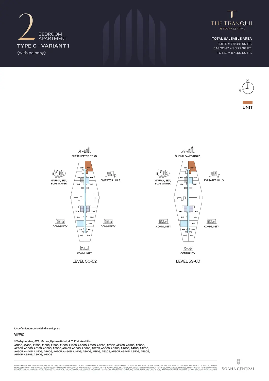 floor-50 The Tranquil Sobha Central Dubai by Sobha Realty